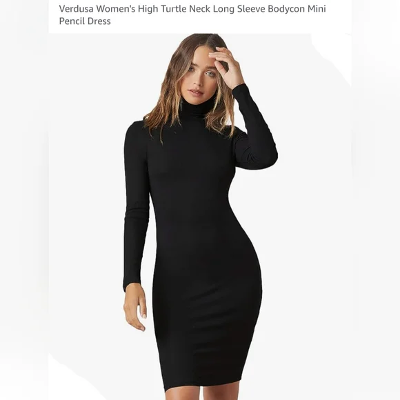 Source Unknown | Dresses | Nwot High Turtle Neck Black Dress | Poshmark